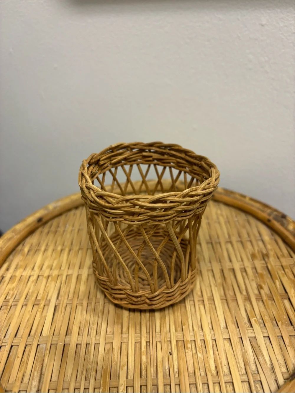 Handwoven Natural Wicker Decorative Basket - Brown